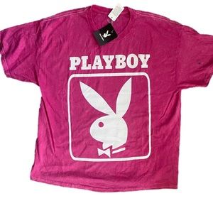 PLAYBOY pink XL shirt with logo